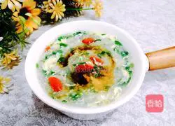 Illustration of how to make wolfberry and shepherd's purse egg soup 16