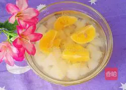 Illustration of how to make orange rock sugar and snow pear 8