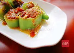 Tiger Illustration of how to make meat stuffed with green pepper skin 7