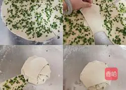 Illustration of how to make thousand-layer green onion pot steamed buns 10