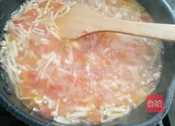 Enoki mushrooms Illustration of how to make tomato and egg soup 11