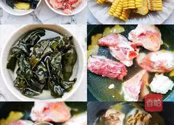 Illustration of how to make kelp and corn tube bone soup 1