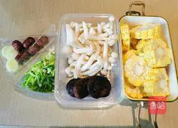 Illustration of how to make ginger, date and corn mushroom soup 1