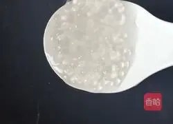 Illustration of how to make golden mango fresh milk and sago 6