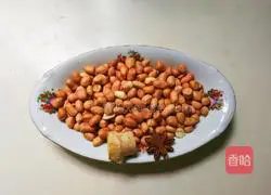 Illustration of how to make soy sauce, star anise and peanut kernels 1