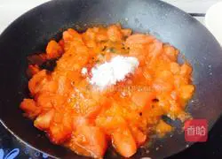 Illustration of how to make tomato and egg noodles 16