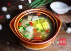 Illustration of mugwort tofu soup 11