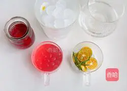 Illustration of how to make green orange pop cranberry drink 1