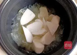 Illustration of how to make red date, yam and white fungus soup 10