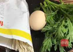 Illustration of how to make Chrysanthemum chrysanthemum poached egg noodle soup 1