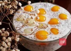 Illustration of how to make chia seeds, coconut milk, pumpkin and taro balls 11