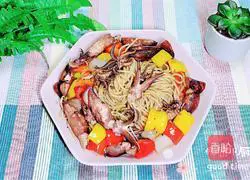 Illustration of how to make squid pasta with basil tube 16