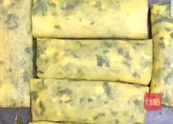 Illustration of how to make leek and egg rolls 6