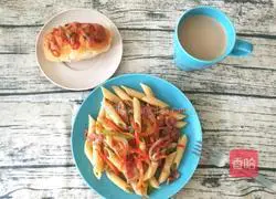 Illustration of how to make bacon pasta 1