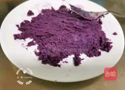 Illustration of how to make glutinous rice and purple sweet potato ball soup 2