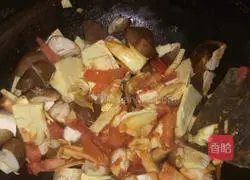 Illustration of tomato, winter bamboo shoots, mushrooms and tofu soup 10