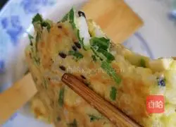 Baby breakfast~Illustration of how to make rice egg pancake 7