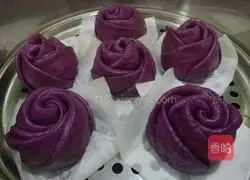 Illustration of how to make purple sweet potato and rose steamed buns 10