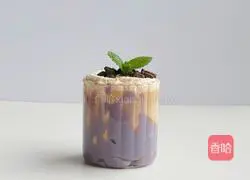 Purple taro puree coffee milk coffee recipe 10