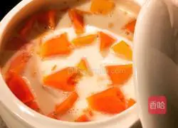 Illustration of how to steam papaya with milk 4