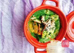 Illustration of how to make spinach, tofu and egg custard 7