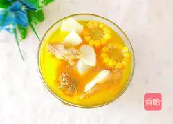 Corn, yam and chicken soup recipe 1