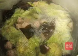 kelp Illustration of how to make cabbage and beef meatball soup 12