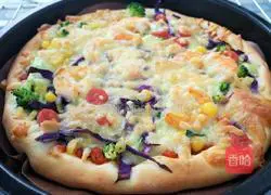 Assorted Vegetables and Shrimp Pizza Recipe Illustration 6