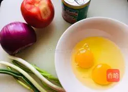 Illustration of how to make egg tomato hand-made noodles 1