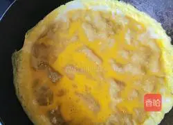 Illustration of how to make ham and egg pancakes 4