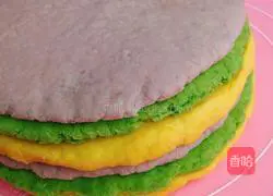 Illustration of how to make three-color hair cake 11