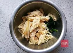 Illustration of how to make yuba and spinach with soy sauce 9