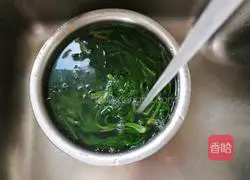 Illustration of how to make yuba and spinach with soy sauce 5