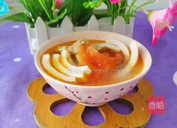 Illustration of how to make coconut milk tomato chicken soup 17