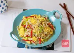 Illustration of how to make scrambled eggs with enoki mushrooms 13