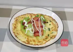 Illustration of how to make nutritious breakfast egg pancakes 13