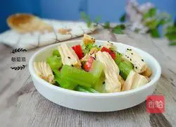 Illustration of how to make cold celery and yuba 9