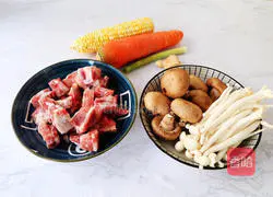 Mushroom corn pork ribs soup recipe 1