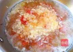 Illustration of a simple recipe for tomato pimple soup 6