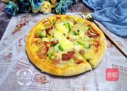 Illustration of how to make bacon pizza 20