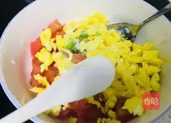 Illustration of how to make tomato and egg dumplings 9