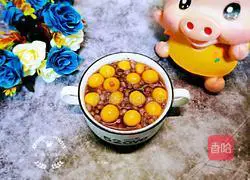 Red bean, pumpkin and glutinous rice ball soup recipe 12