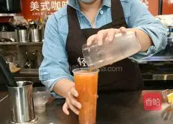 HiTea's same style | Illustration of how to make orange strawberry fruit tea 10