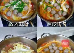 Illustration of how to make tomato sauce beef ball soup 3