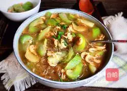 Illustration of how to make shrimp and loofah vermicelli soup 13