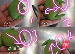 Illustration of how to make frog kidney bean buns 8