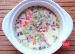 Illustration of how to make shrimp skin and egg custard 11