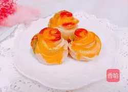 Illustration of how to make Matcha Rose Buns 12