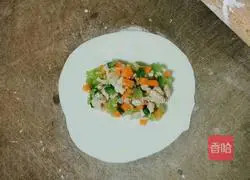 Illustration of how to make seasonal vegetable meatloaf with dumpling skin 19