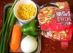 Illustration of how to make fried instant noodles 1